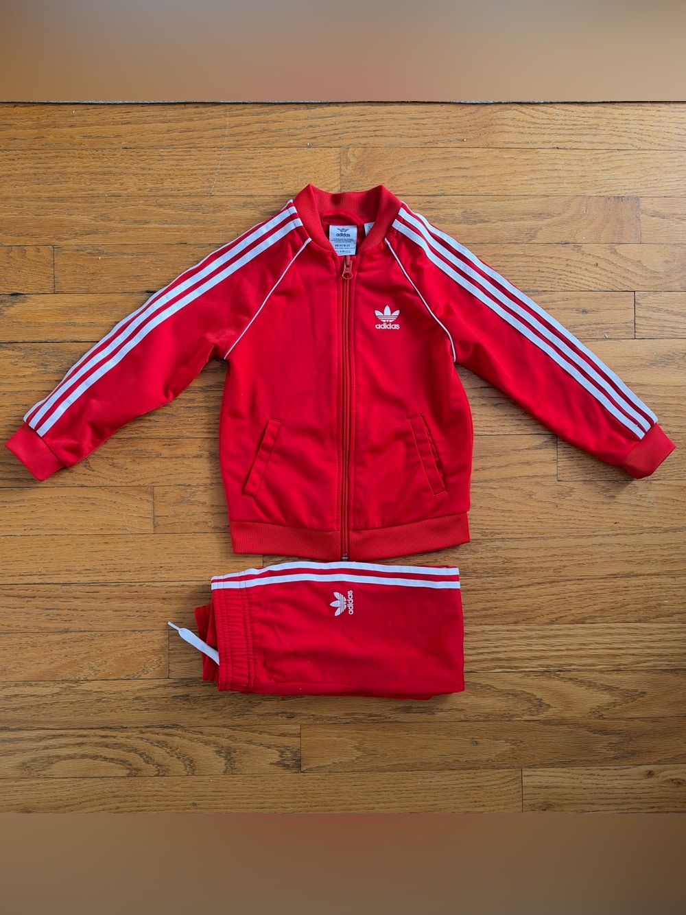 Adidas ORIGINALS 2-PIECE LONG SLEEVE FIREBIRD JACKET & PANT SET 3/4T